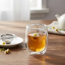 Kazan Hobi Çift Cidarlı Cam Bardak 350 Ml, Isıya Dayanıklı Latte, Filtre Kahve ve Meşrubat Bardağı