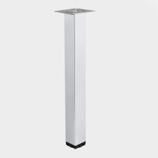 Kazan Hobi Gümüş 71 cm Metal Dayanıklı Kare Tablalı Krom Sehpa Masa Ayağı Mobilya Destek Ayakları Ayak Modeli