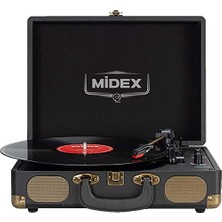 Kazan Hobi MTX101BK Nostaljik Retro Pikap Plak Çalar, Şarjlı Bluetooth Aux Hoparlörlü, 3 Devir, Iğne Dahil