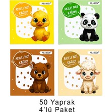 Lumina Hayvanlı Mini Akıllı Not Kağıdı 50 Yaprak Yapışkansız Post-It 4'lü