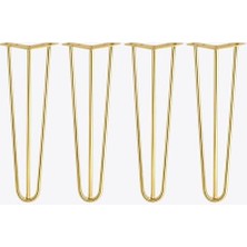 Kazan Hobi Martı Gold Altın Set Metal Masa ve Sehpa Ayağı Dayanıklı Mobilya Yükseltici Destek Modeli, 71 Cm, 4'lü
