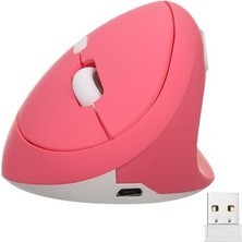 Kazan Hobi Y08 Dikey Kablosuz 2.4g Sessiz Şarjlı 6 Tuşlu Mouse 1600DPI 400 Mah Pembe