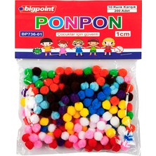 Bigpoint Ponpon 1 cm 10 Renk / 200'LÜ Poşet - BP736-01