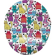 Kazan Hobi Sevimli Kedi Desenli, Bilek Destekli Fare Altlığı