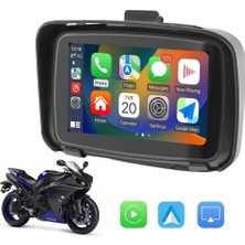 Kensa Su Geçirmez 5 Inç Güneşlikli IPS Dokunmatik Ekranlı Taşınabilir Kablosuz Carplay Android Auto Gps Motosiklet