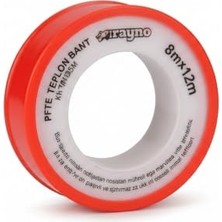Kazan Hobi Ptfe Teflon Bant 8 mm x 12M, Su ve Gaz Tesisatı Için Sızdırmazlık Bandı, Yüksek Dayanım