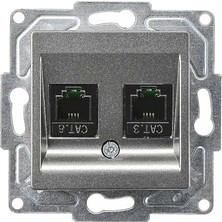Kazan Hobi Füme (Mekanizma + Tuşkapak), Eqona Radius Neoline Data + Nümeris Telefon Prizi (RJ45 Cat6 + Cat3)