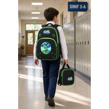 Dodomar Yarasa Dinozor Ilkokul Okul Çantası Beslenme Çantası Sırt Çantası 2'li Set 37 x 27 x 20 cm