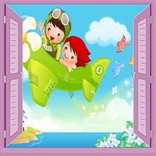 Kazan Hobi Çocuk ve Bebek Odası Pencere Posteri, Duvar Kağıdı, Pilot Deseni