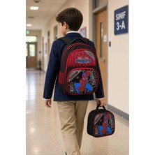 Waddell Örümcek Kahraman Ilkokul Okul Çantası Beslenme Çantası Sırt Çantası 2'li Set 36 x 28 x 20 cm