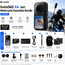 INSTA360 X6 360° Motorcycle Essentials Bundle 512GB [türkiye Distribütörü Garantili]