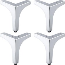 Kazan Hobi Dekor Krom Gümüş Metal Mobilya Ayağı Seti Modern Tasarım Koltuk Sehpa Masa Tv Ünitesi, 17 Cm, 4'lü