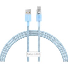 Kazan Hobi Akıllı Sıcaklık Kontrollü USB To Type-C 100W 1m Mavi Hızlı Şarj Kablosu