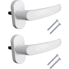 Kazan Hobi Pvc Pencere Kolu Plastik Cam Kolu, 2 Adet, Dayanıklı Beyaz Pencere Açma Kolu, Evrensel Uyumlu, Vidalı Montaj