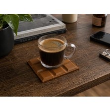 Kazan Hobi Çikolata Şeklinde Bardak Altlığı, Kahverengi, 10X10X0,8 Cm, Kare, Pla 3D Baskı