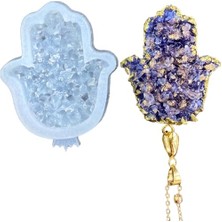 Kazan Hobi Silikon 4 cm Şeffaf Yuvarlak Druzy Kristal Epoksi Kalıbı, Kolye ve Anahtarlık Yapımı Için, Fatima