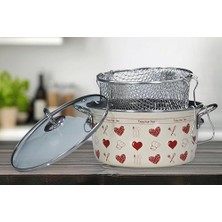 Kazan Hobi Enjoy Kırmızı Emaye Kızartma Tenceresi 22 cm