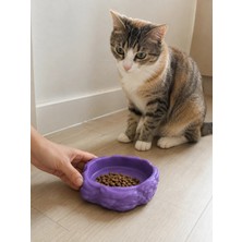 Marmara Avm Eko Form Model Beton Kedi Köpek Mama ve Su Kabı (16CM*16CM*5.5CM) - Mor