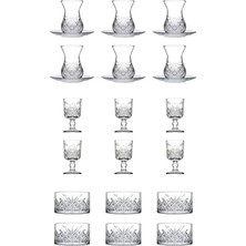 Kazan Hobi Timeless 24 Parça Çay & Çerezlik & Ayaklı Bardak Seti US02165