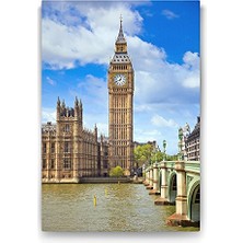 Kazan Hobi Big Ben Saat Kulesi Londra Tablosu - 80X125 cm
