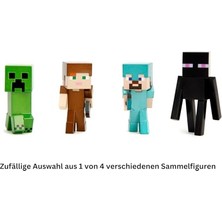 Kazan Hobi Minecraft Metal Figür - 4 Koleksiyon Figüründen 1'i (Steve, Alex, Enderman, Creeper), 8 Yaşından Büyük Hayranlar ve Çocuklar Için, Dalga 3, Rastgele Seçim, Yaklaşık 6,5 cm