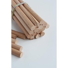 Kazan Hobi 24 mm Çapında 10'lu Tahta Çubuklar, 30 cm Uzunlukta
