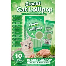 TeknoKapsül Crus Tuklu ve Kedi Çimli Kedi Lolipop 10 Lu Paket (10X1,4 Gr)