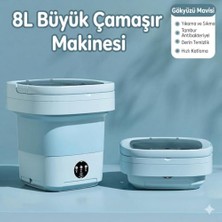 Kazan Hobi Katlanabilir Mini Çamaşır Makinesi, 8 L, Taşınabilir Yıkama ve Kurutma, Yurtlar ve Seyahat Için