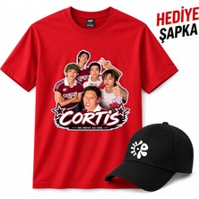 BarsDepo Cortıs Baskılı T-Shirt Unisex %100 Pamuk (Şapka Hedıyelı)