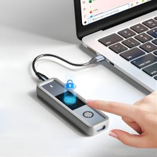 Kazan Hobi Parmak Izi Şifrelemeli M.2 SSD Kutusu, Type-C Alüminyum Harici SSD Enclosure, 2230 2242 2280 Uyumlu, 1000MB/S, Silikon Kılıflı, ITH18-U124, Gri