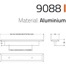 Kazan Hobi System 9088 Line-Çizgili Kulp Antik SSY9088 0320 Abm, 320 Mm, Tek Adet, Tek Ebat, Antik Renk