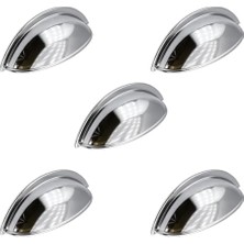 Kazan Hobi 5 Adet 64 mm Gümüş Metal Çanak Kulp Krom Mobilya Çekmece Dolap Kapak Kulpu Modern Mutfak Kulpları