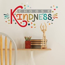 Kazan Hobi RMK5329GM Rainbow Choose Kindness Giant Peel And Stick Duvar Çıkartmaları Kırmızı, Turuncu, Camgöbeği