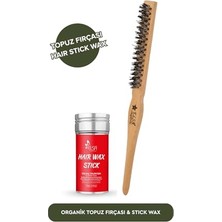Kazan Hobi 0.33T Topuz Fırçası ve Hair Stick Wax Set