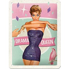 Kazan Hobi Drama Queen Kabartmalı Metal Duvar Panosu