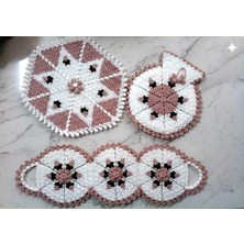 Hobilankahandmadeel Örgüsü 3'lü Lif Takımı Çeyizlik