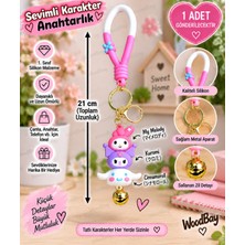 WoodBay Sevimli Karakter Figürlü Silikon Anahtarlık 21 cm Kuromi My Melody Hello Kitty Cinnamoroll Çanta Süsü