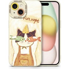 Nezih Case Iphone 15 ile Uyumlu Kamera Korumalı Desenli Silikon Kılıf