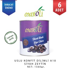 Dilimli Siyah Zeytin Konfit A10 Teneke Kutu 1560 gr x 6 Adet