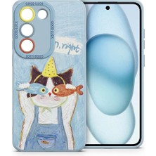 Nezih Case Vivo V30 Lite ile Uyumlu Kamera Korumalı Desenli Silikon Kılıf