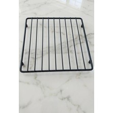 iselahome Çaydanlık,tencere Altlığı Paslanmaz Çelik Demir Nihale-Kare Metal Altlık 24X24 cm Siyah