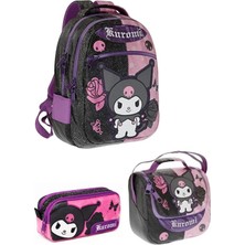 Wiggle Kuromi  3lü Ilkokul Çanta Seti Pembe-Siyah