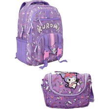 Wiggle Kuromi  3220 Lisanslı Mor Ilkokul Çantası ve Beslenme Çantası Seti