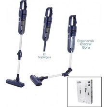 Ecoport Sinbo Dikey Elektrikli Pratik Süpürge - Lacivert Renk - Katlanabilir Boru - 3 Hepa Filtre