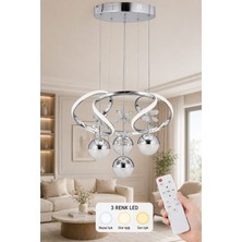 Tavion Lighting Melodi 4 Toplu Avize 3 Renk LED Isıklı Kumandalı Salon Oturma Odası Avize