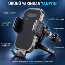 Dexxony A8 Kancalı Havalandırma Izgara Araç Içi Telefon Tutucu 360° Döner Otomatik Sıkıştırmalı