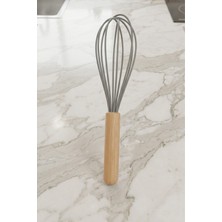 iselahome Bambu Saplı Silikon Yumurta Çırıpıcı - Çırpma Teli 24 cm Gri