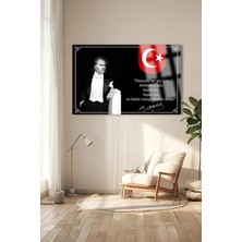 Esranın Dünyası Atatürk Yatay Tablo Atatürk Bilim ve Eğitim Kırılmaz Lüks Cam Tablo Of Iş Yeri Hediyesi Cam Tablo