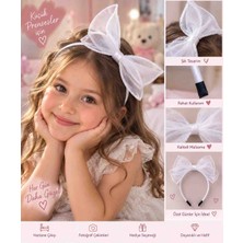 Bade Toka Sepeti 🤍 Beyaz Organze Fiyonklu Kız Çocuk Tacıminik Prenseslerin Özel Günlerine Zarif ve Sevimli Bir Dokunuş! 🎀✨