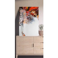 Esranın Dünyası Renklerin Büyüsü Soyut Cam Tablo, Modern Tablo, Duvar Dekor, Büyük Tablo, Cam Duvar Tablo